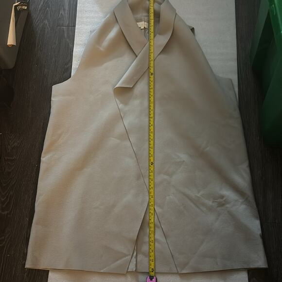 Mud Pie Harbor NEW Gray Duster Vest Lagenlook M/L Corporate Siren Slow Fashion - Picture 7 of 9